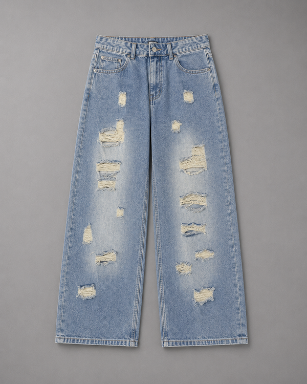 Split Rebellion Wide-Leg Denim