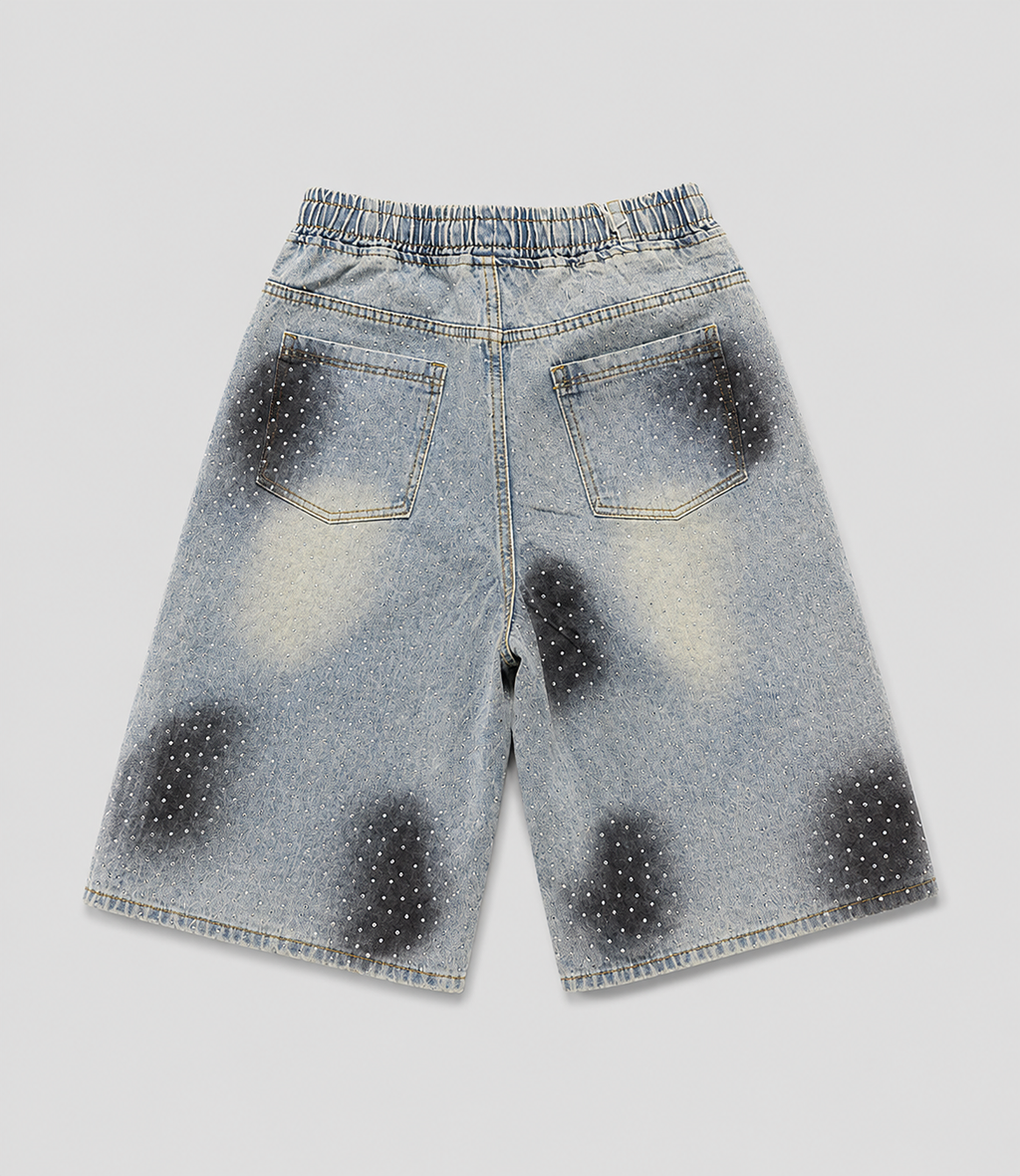 Split Stardust Denim Shorts