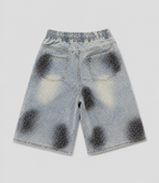 Split Stardust Denim Shorts