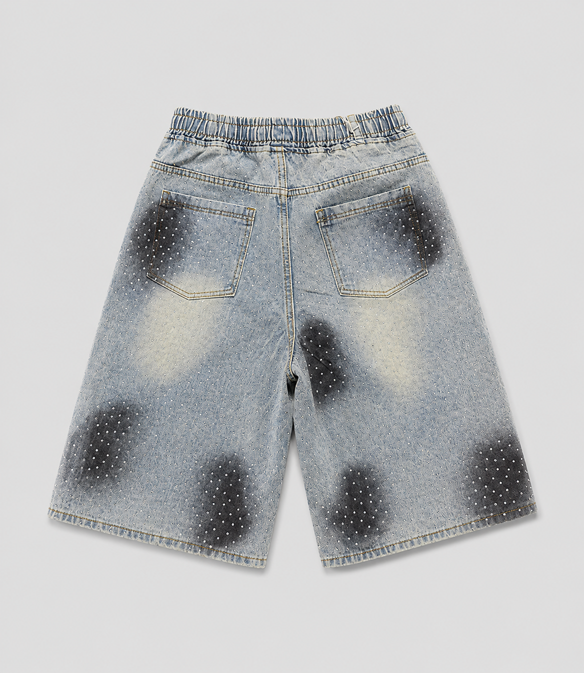 Split Stardust Denim Shorts