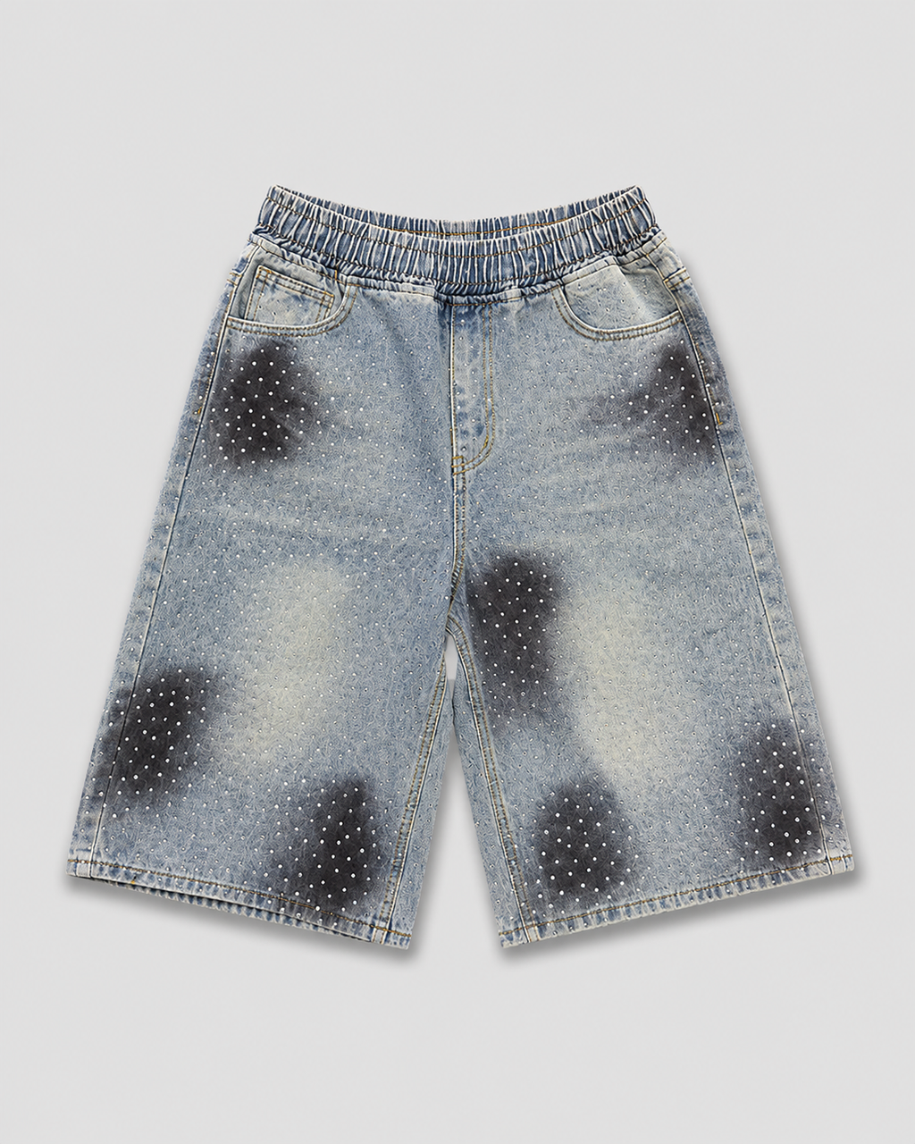 Split Stardust Denim Shorts