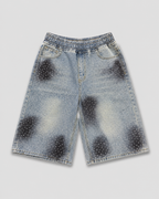 Split Stardust Denim Shorts