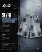 Split Stardust Denim Shorts