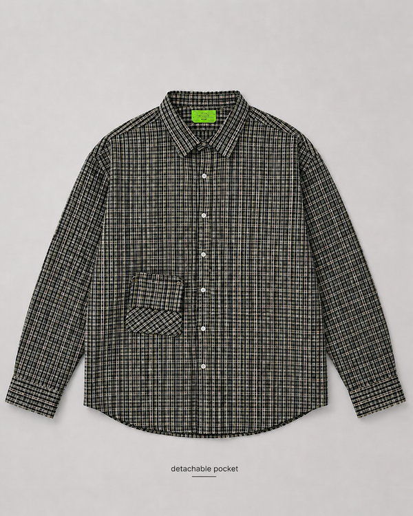 Gridline Detachable pocket shirt